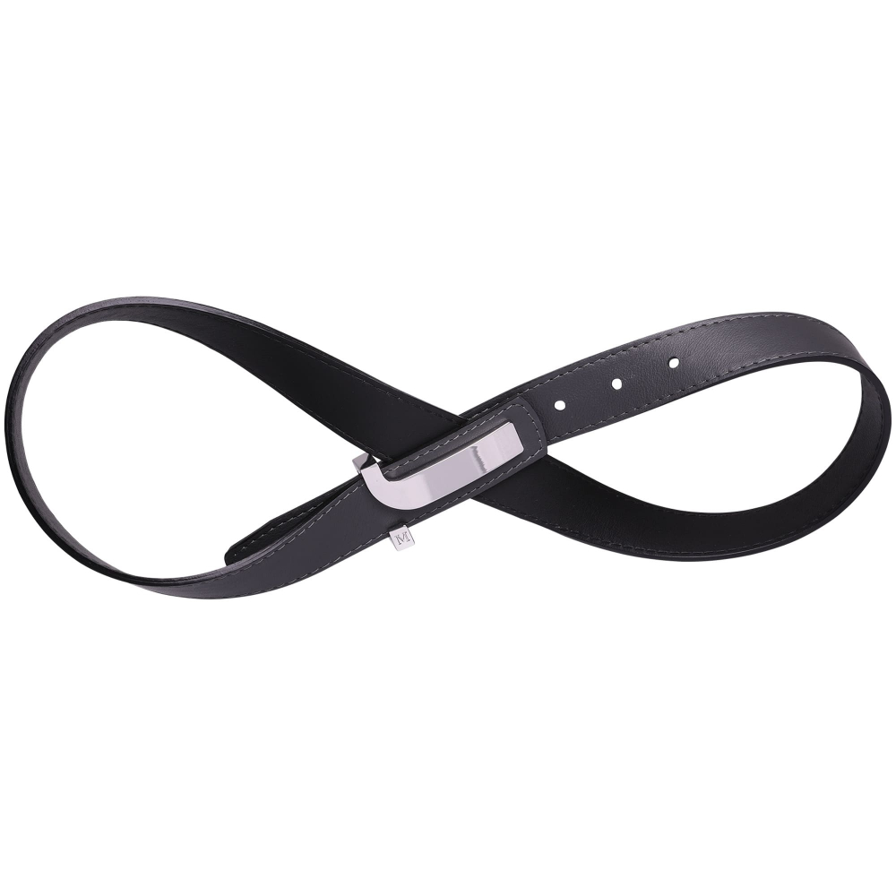 Reversible calfskin belt in gray and black